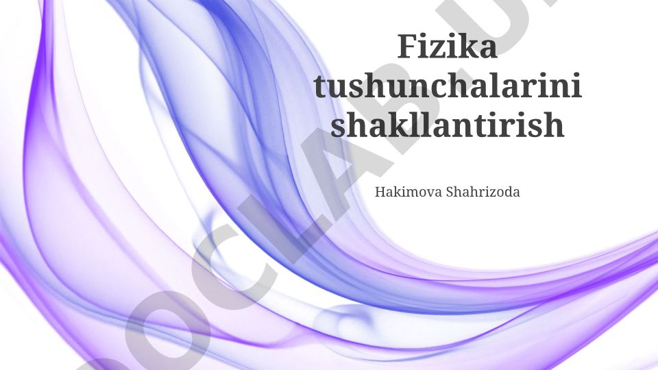 Fizika tushunchalarining shakllanishi tarixi