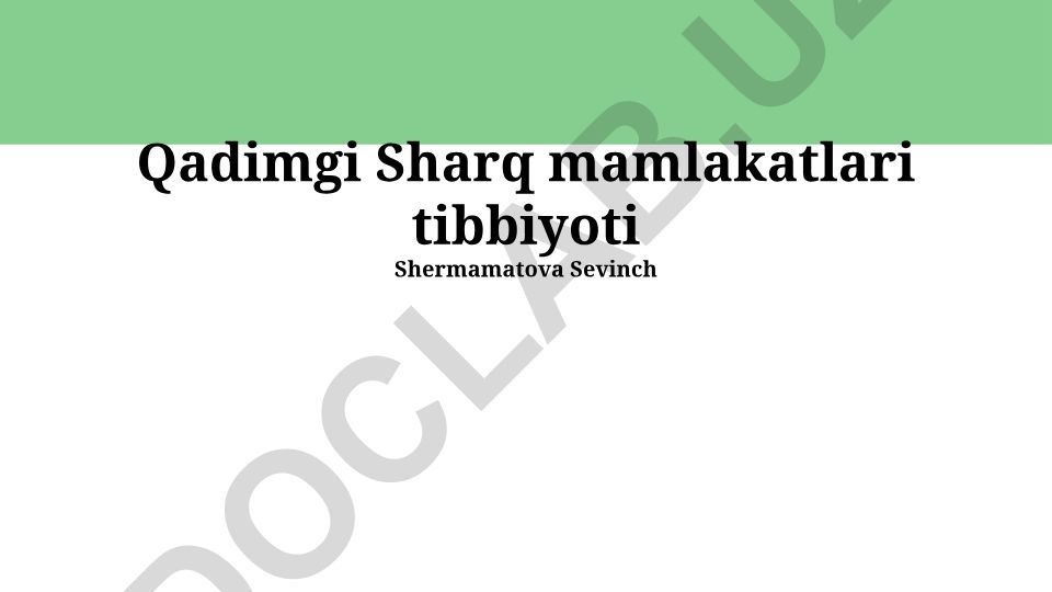 Qadimgi Sharq mamlakatlari tibbiyoti
