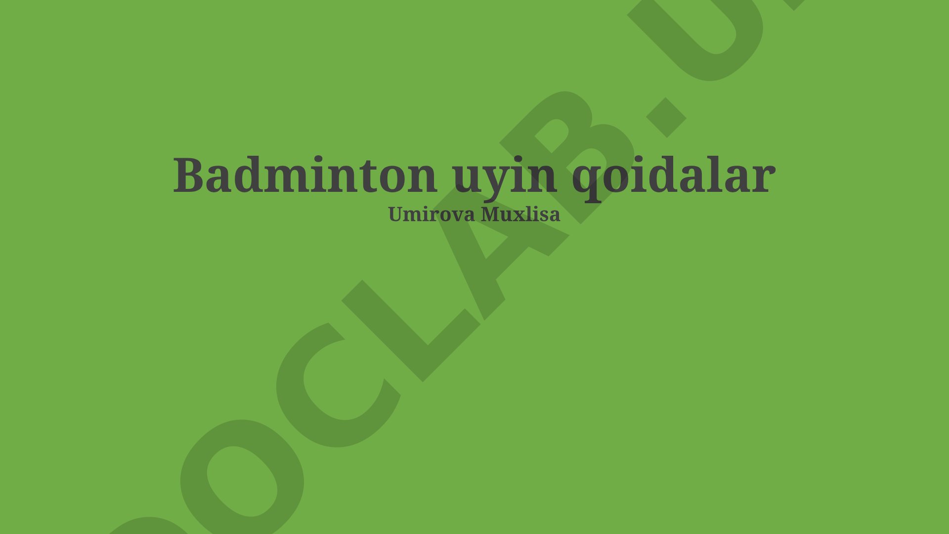 Badminton o'yin qoidalari