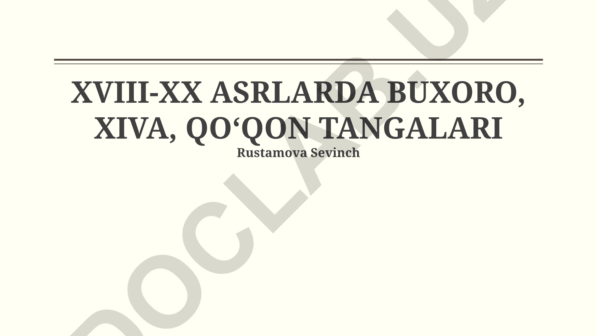 XVIII-XX asrlarda Buxoro, Xiva va Qo'qon tangalari