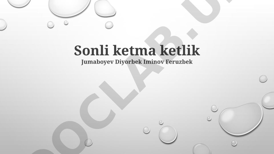 Cheklangan ketma-ketliklar va progressiyalar