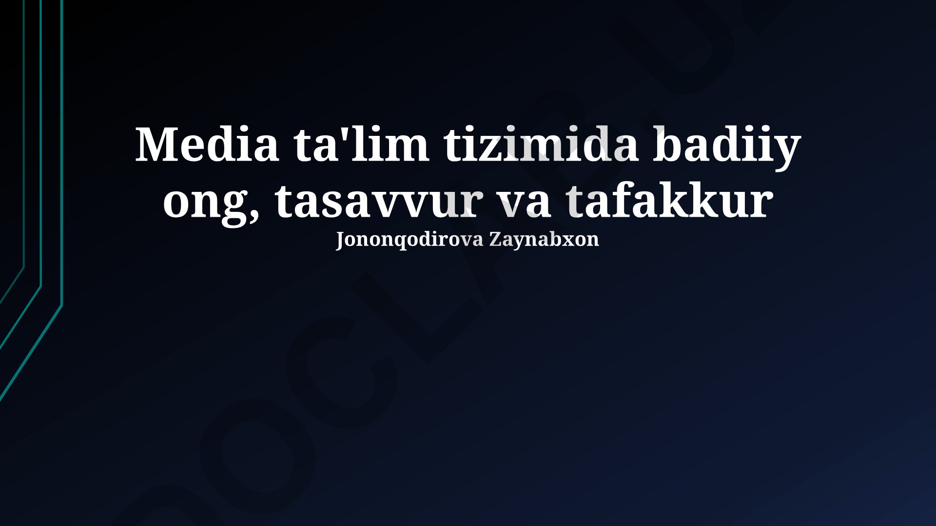 Media ta'lim tizimida badiiy ong, tasavvur va tafakkur