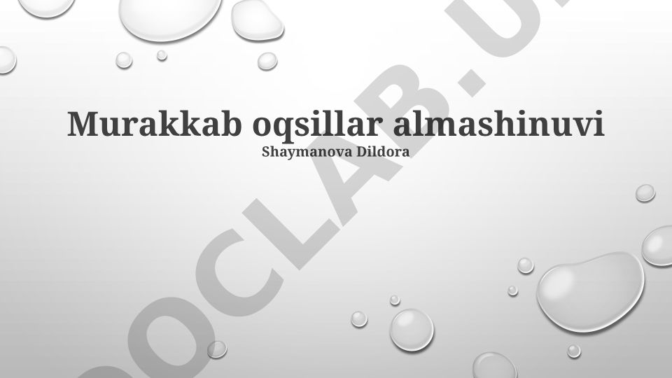 Murakkab oqsillar almashinuvi