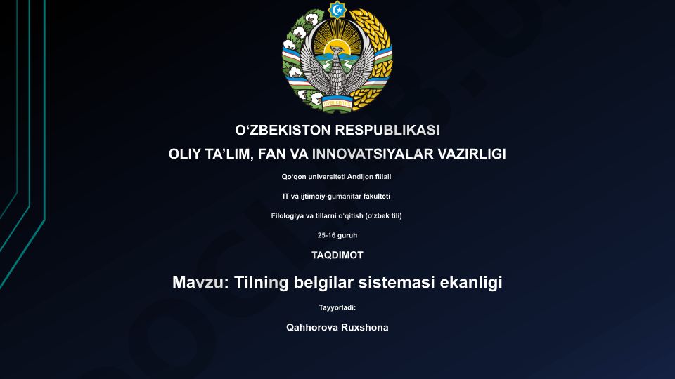 Tilning belgilar sistemasi ekanligi