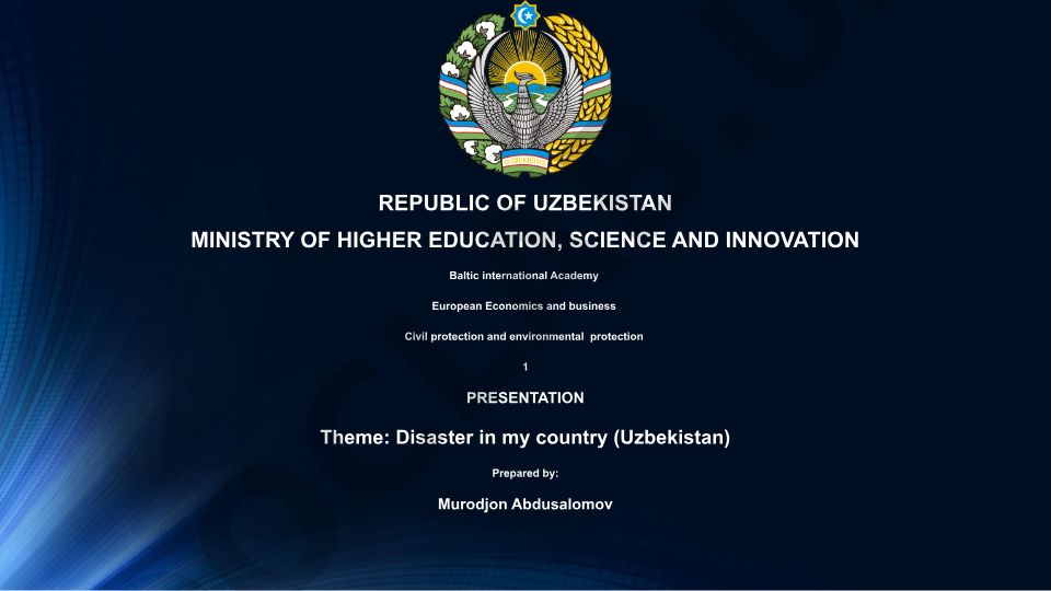 Disaster in my country (Uzbekistan)