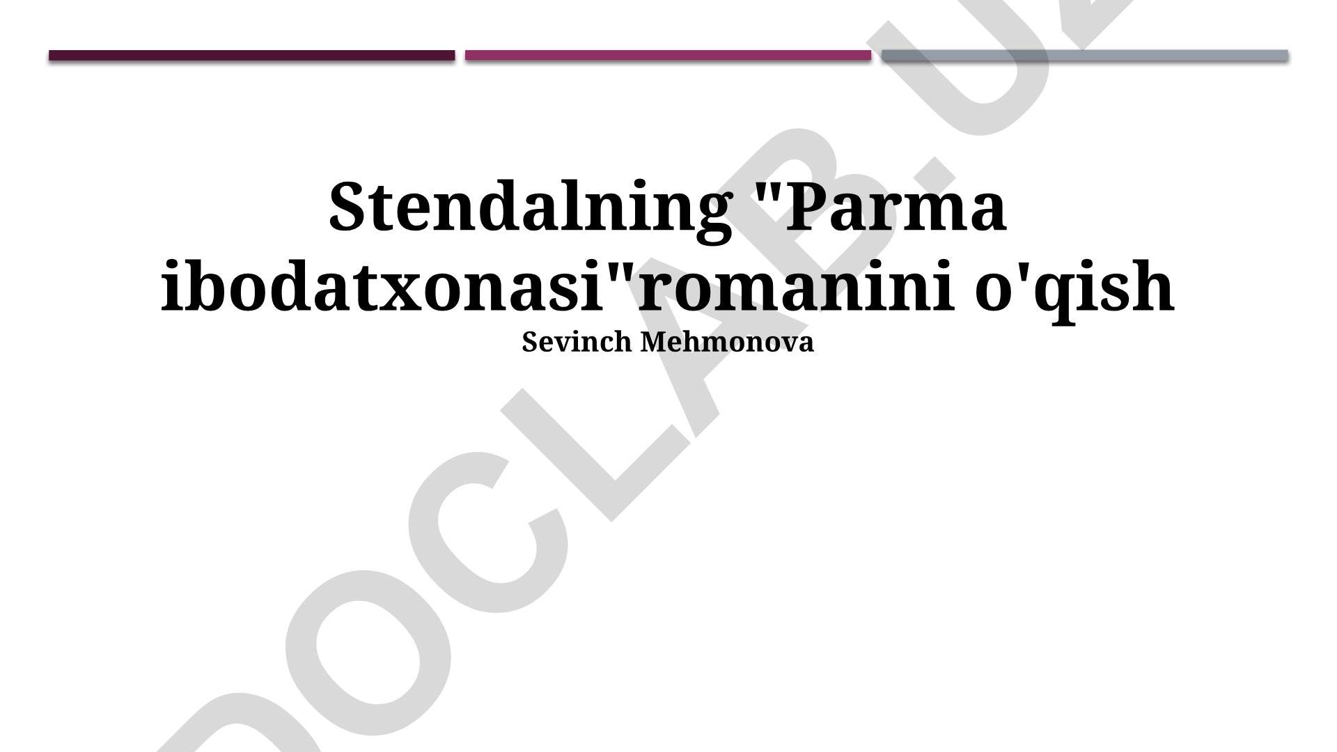 Stendalning "Parma ibodatxonasi" romanini o'qish