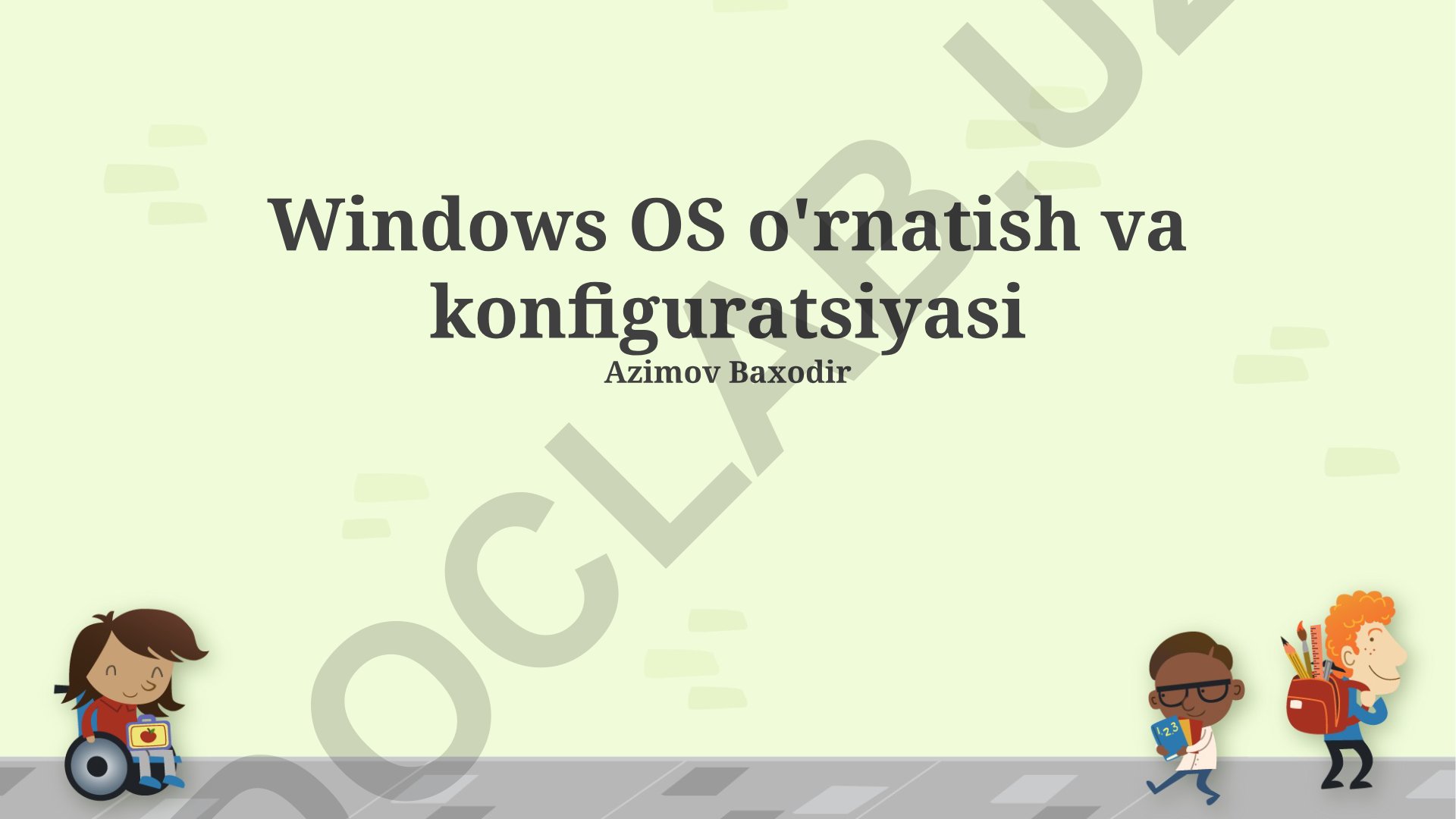 Windows OS o'rnatish va konfiguratsiyasi