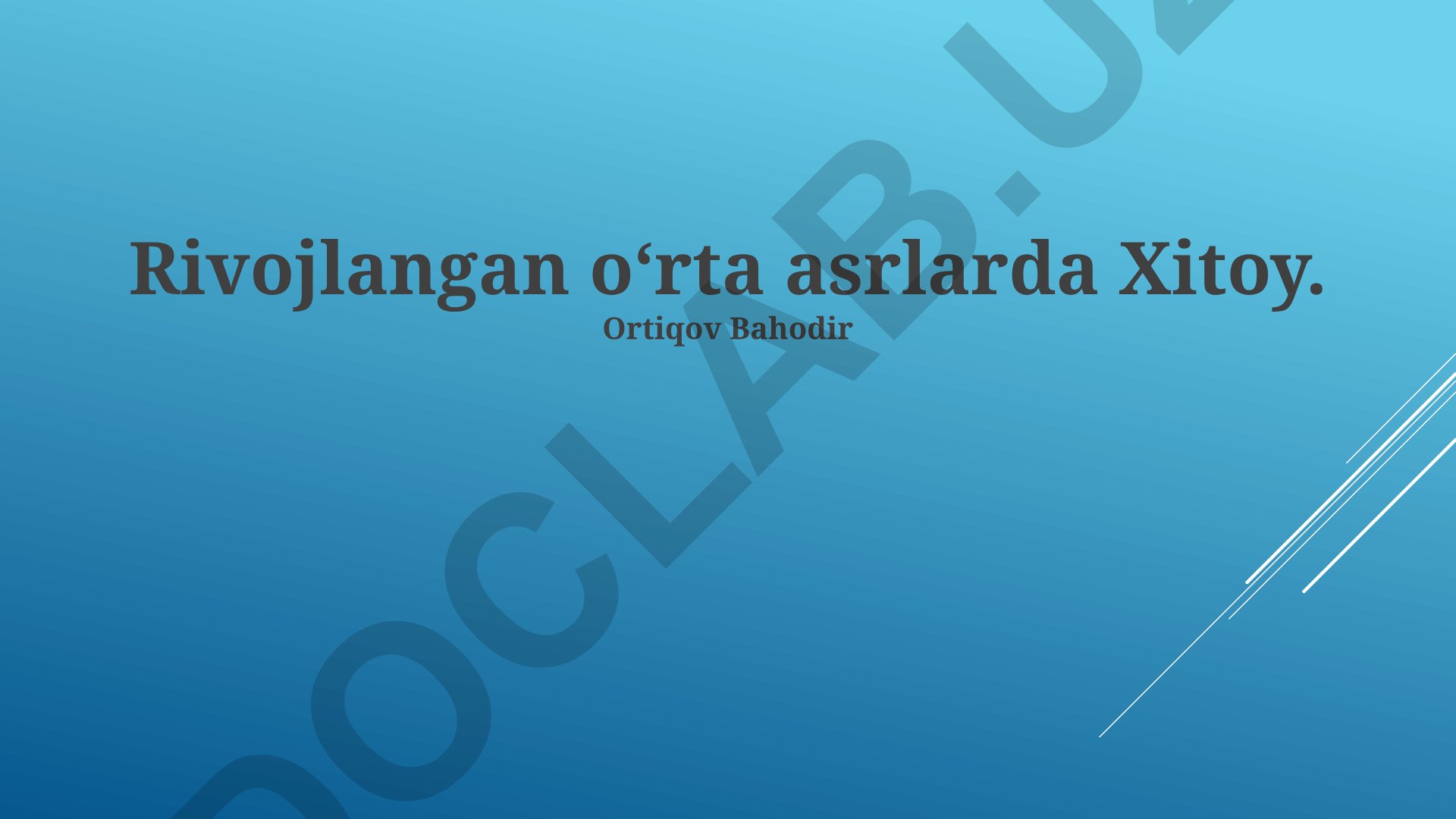 Oʻrta asrlarda rivojlangan Xitoyning madaniyati, siyosati va iqtisodiyoti