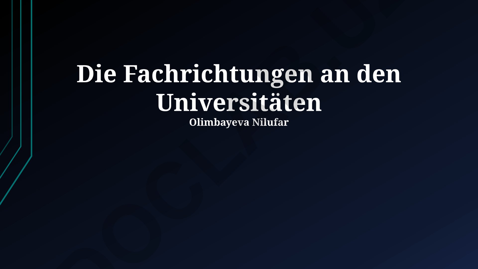 Universitätlerde Fachrichtungen und Forschungsgebiete