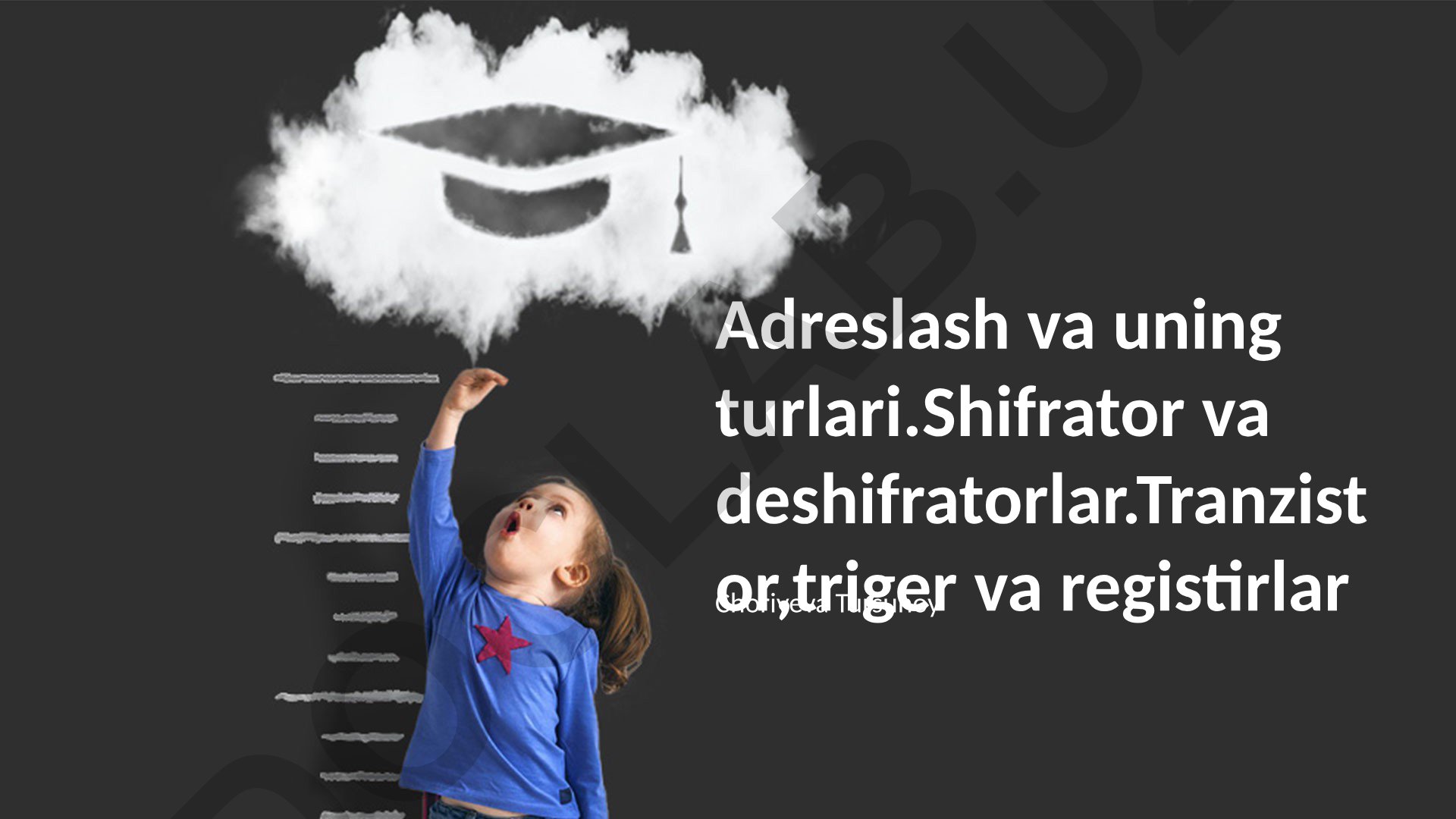 Adreslash va uning turlari, Shifrator va deshifratorlar, Tranzistor, triger va registirlar
