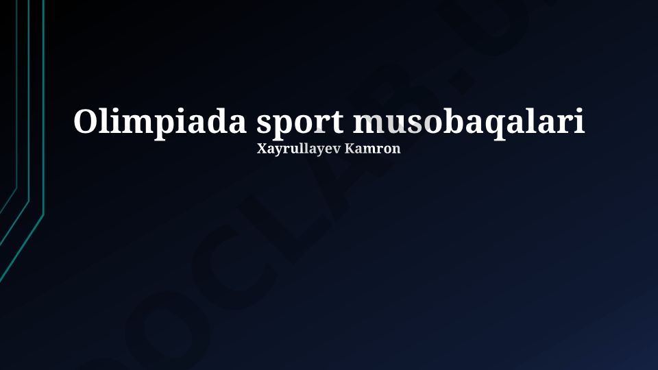 Olimpiada sport musobaqalari: tarixi, turlari va ta'siri