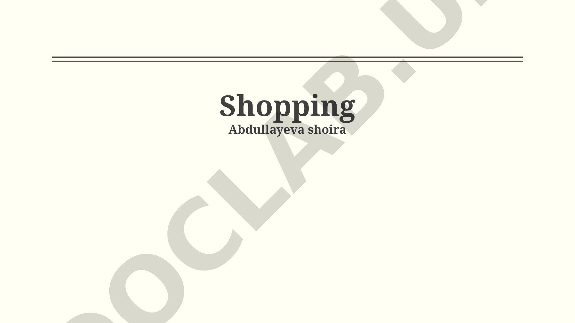 The World of Shopping: An Overview