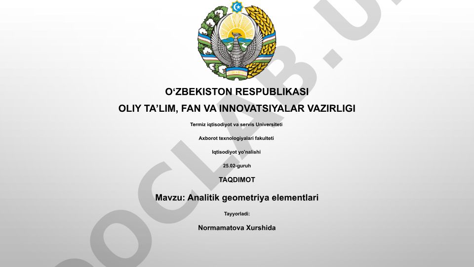 Analitik geometriya elementlari