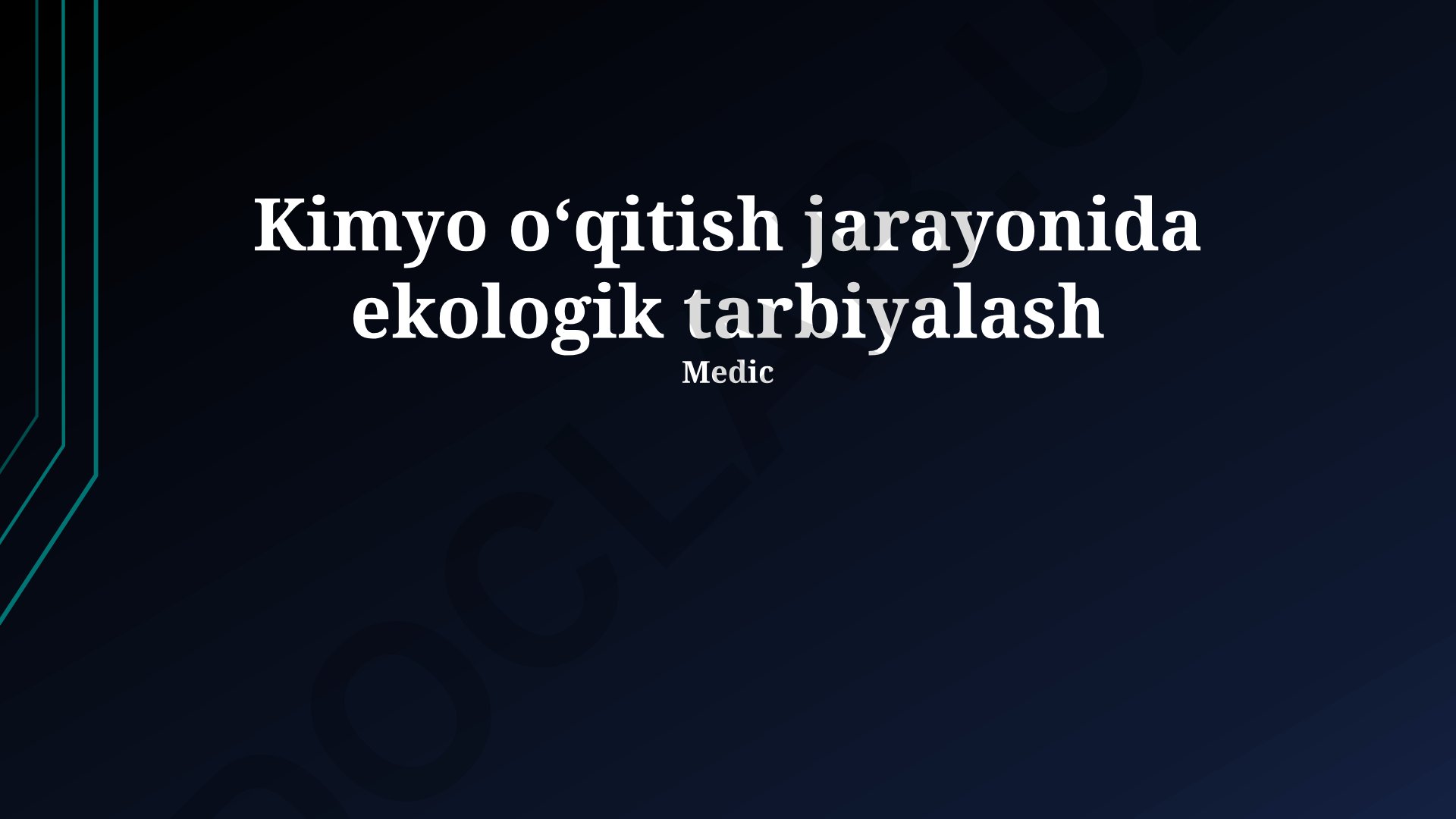 Kimyo oʻqitish jarayonida ekologik tarbiyalash