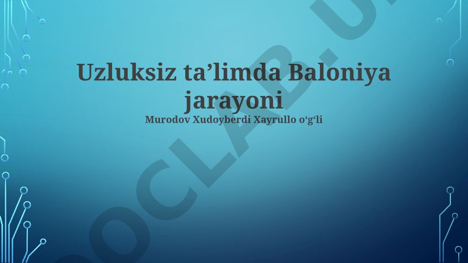 Uzluksiz taʼlimda Boloniya jarayoni