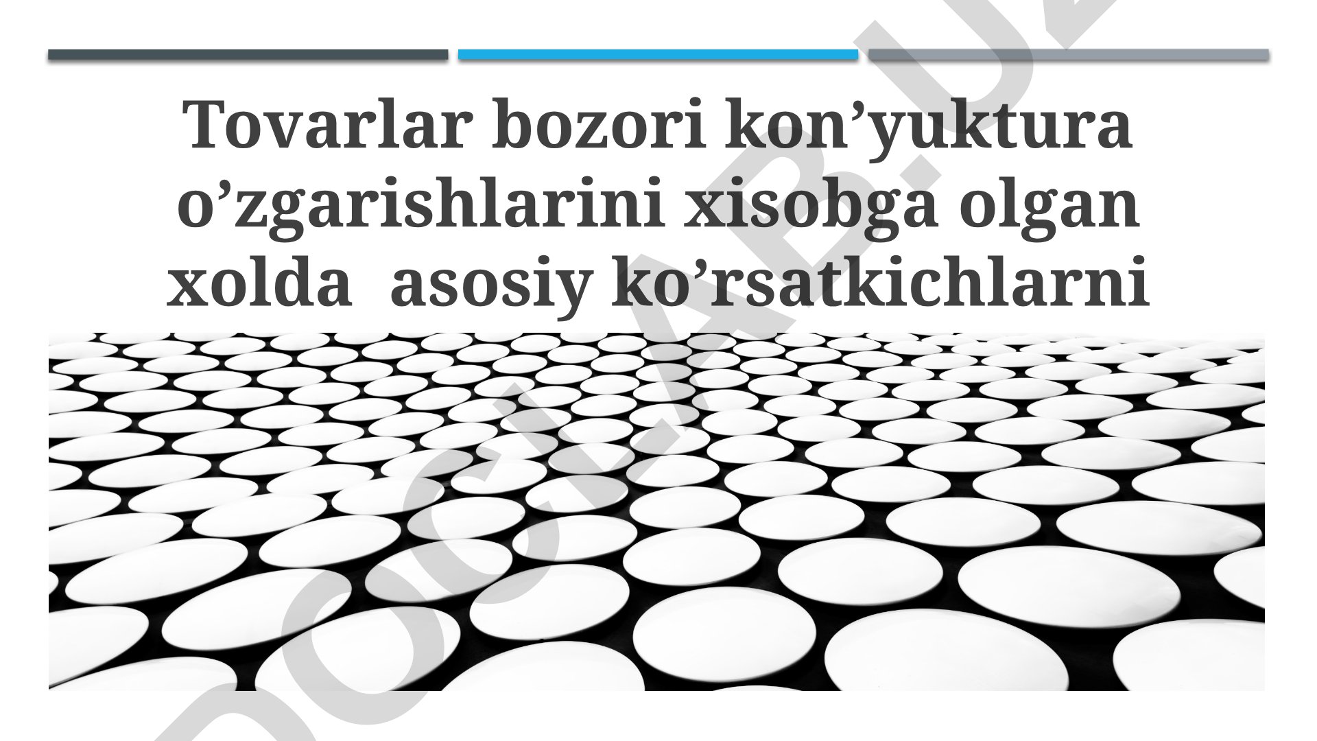 Bozor kon'yunkturasi o'zgarishlarini hisobga olgan holda asosiy ko'rsatkichlarni prognozlash