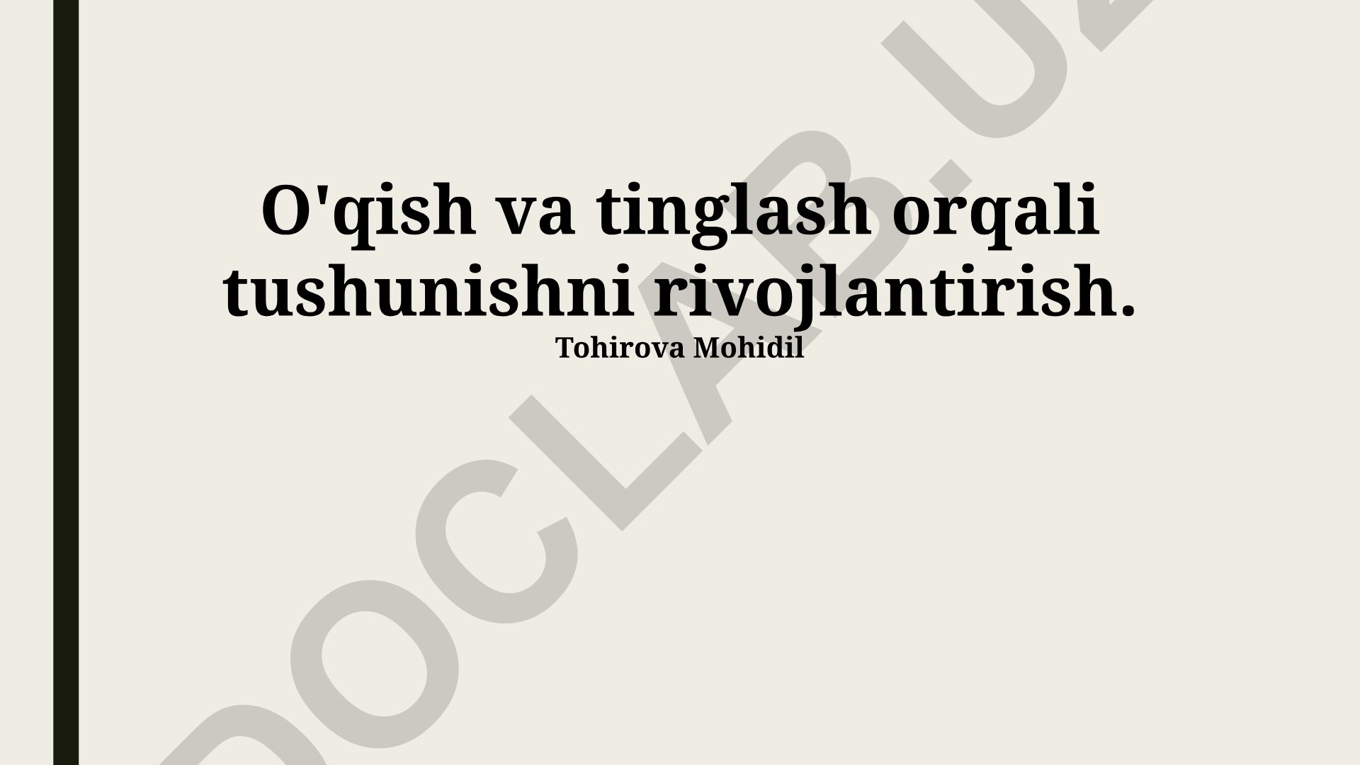 O'qish va tinglash orqali tushunishni rivojlantirish