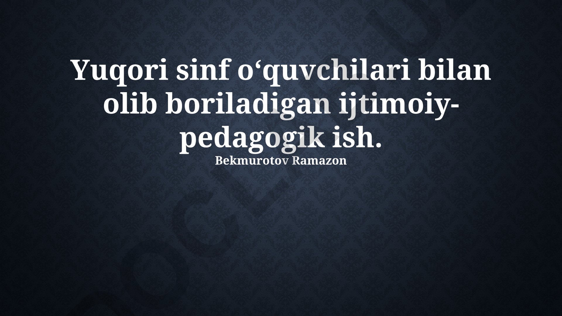 Yuqori sinf o'quvchilari bilan ijtimoiy-pedagogik ish