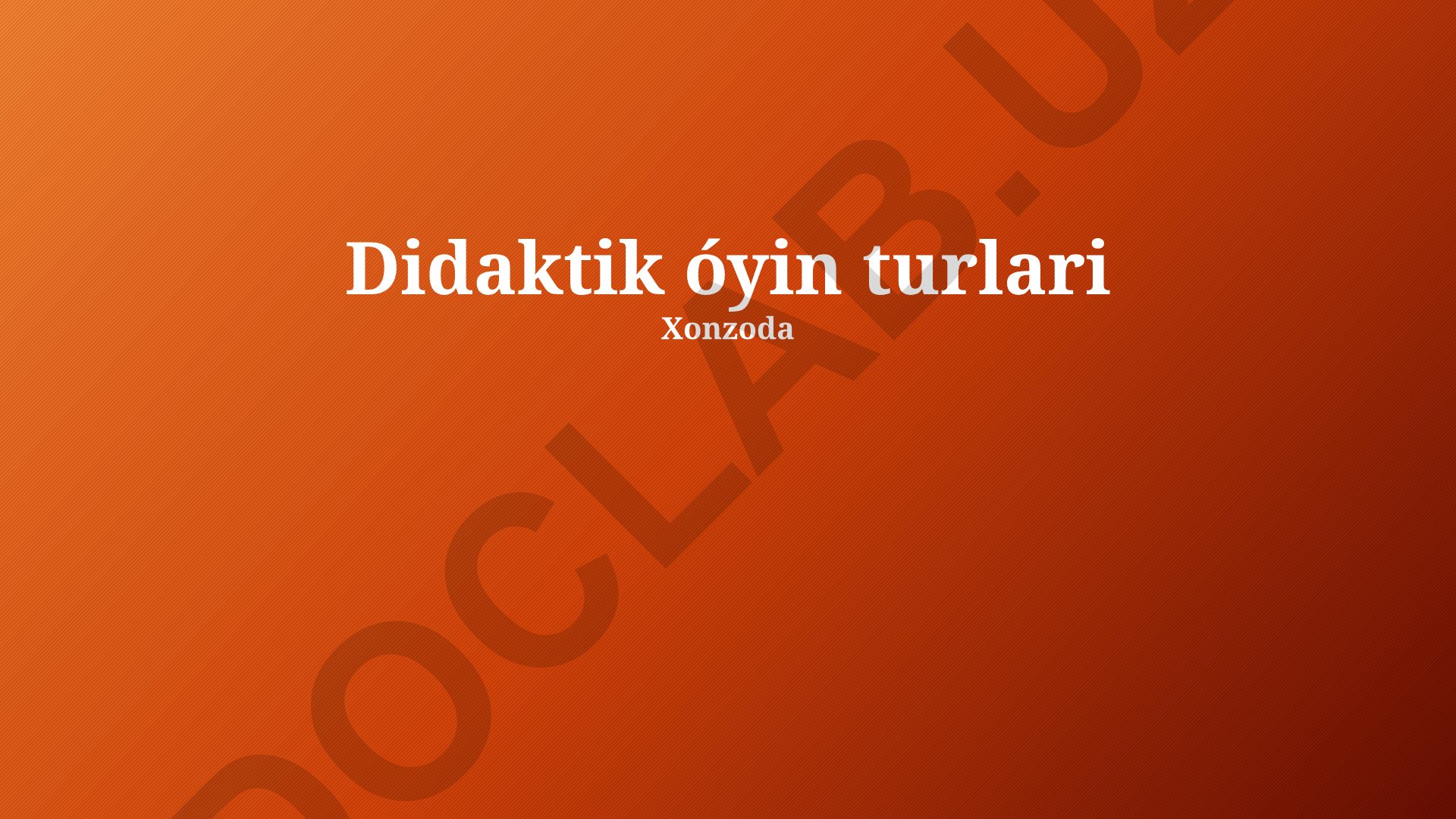 Didaktik o'yin turlari va ularning ta'lim maqsadlari