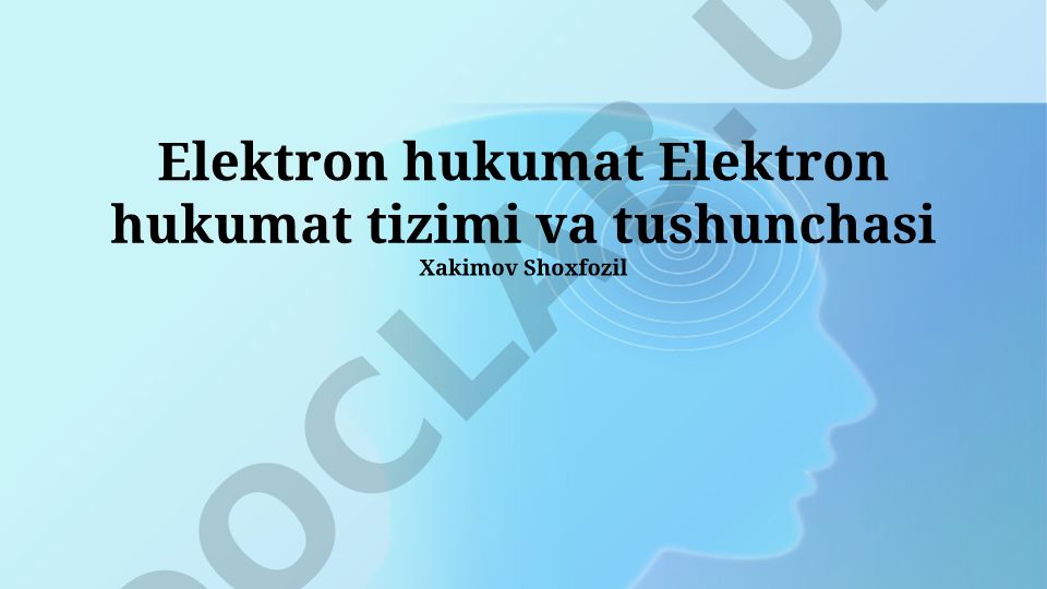 Elektron hukumat tizimi va tushunchasi