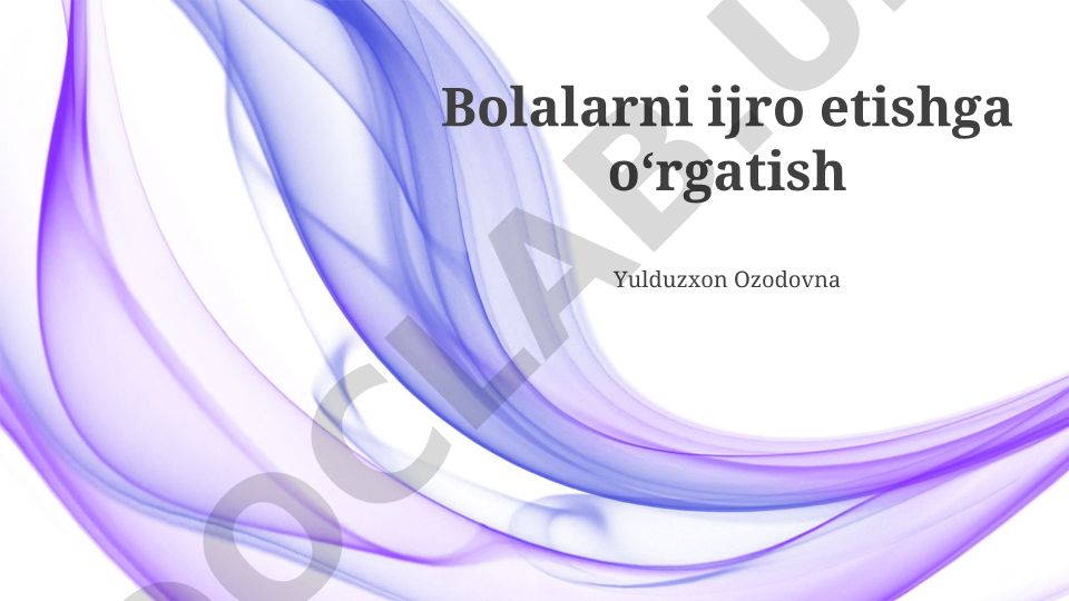 Bolalarni ijro etishga o‘rgatish va sahna qo‘rquvini yengish