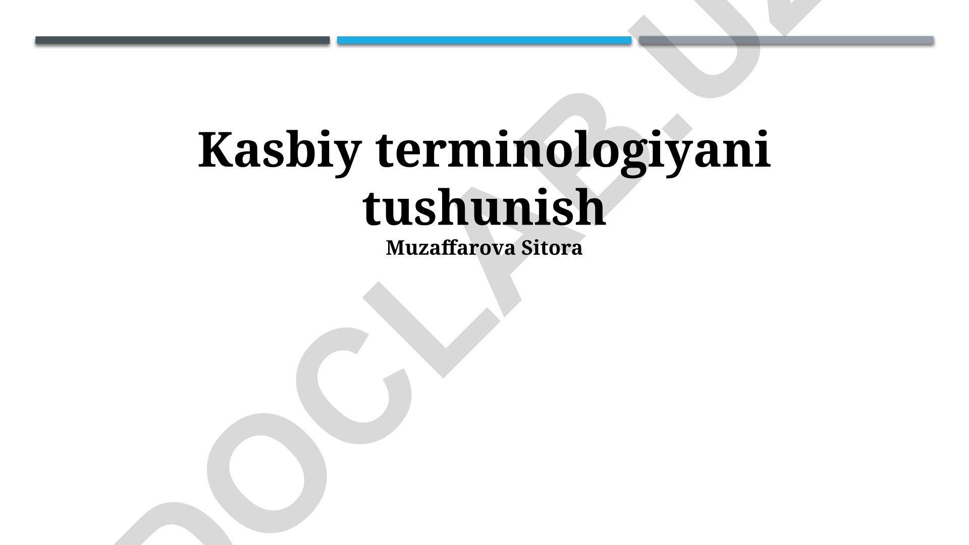 Kasbiy terminologiyani tushunish