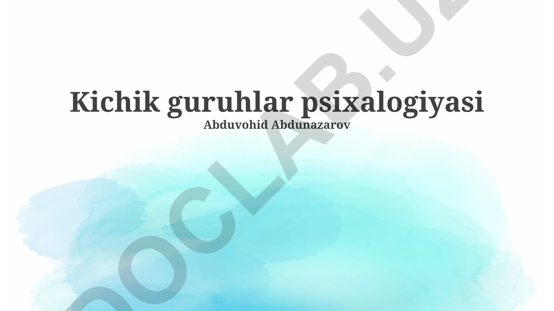 Kichik guruhlar psixologiyasi