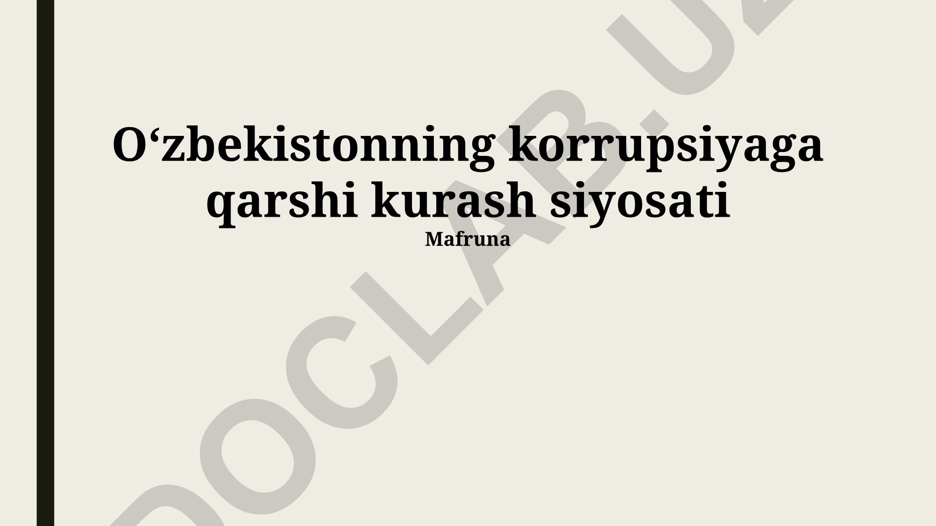 Oʻzbekistonning korrupsiyaga qarshi kurash siyosati