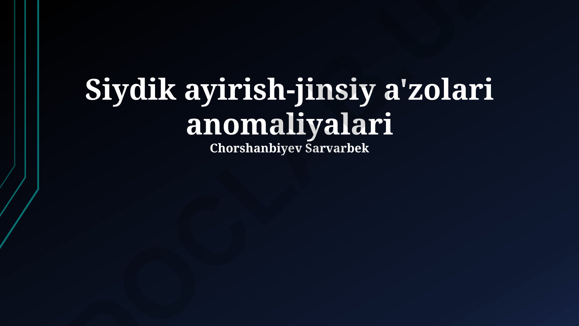 Siydik ayirish-jinsiy a'zolari anomaliyalari