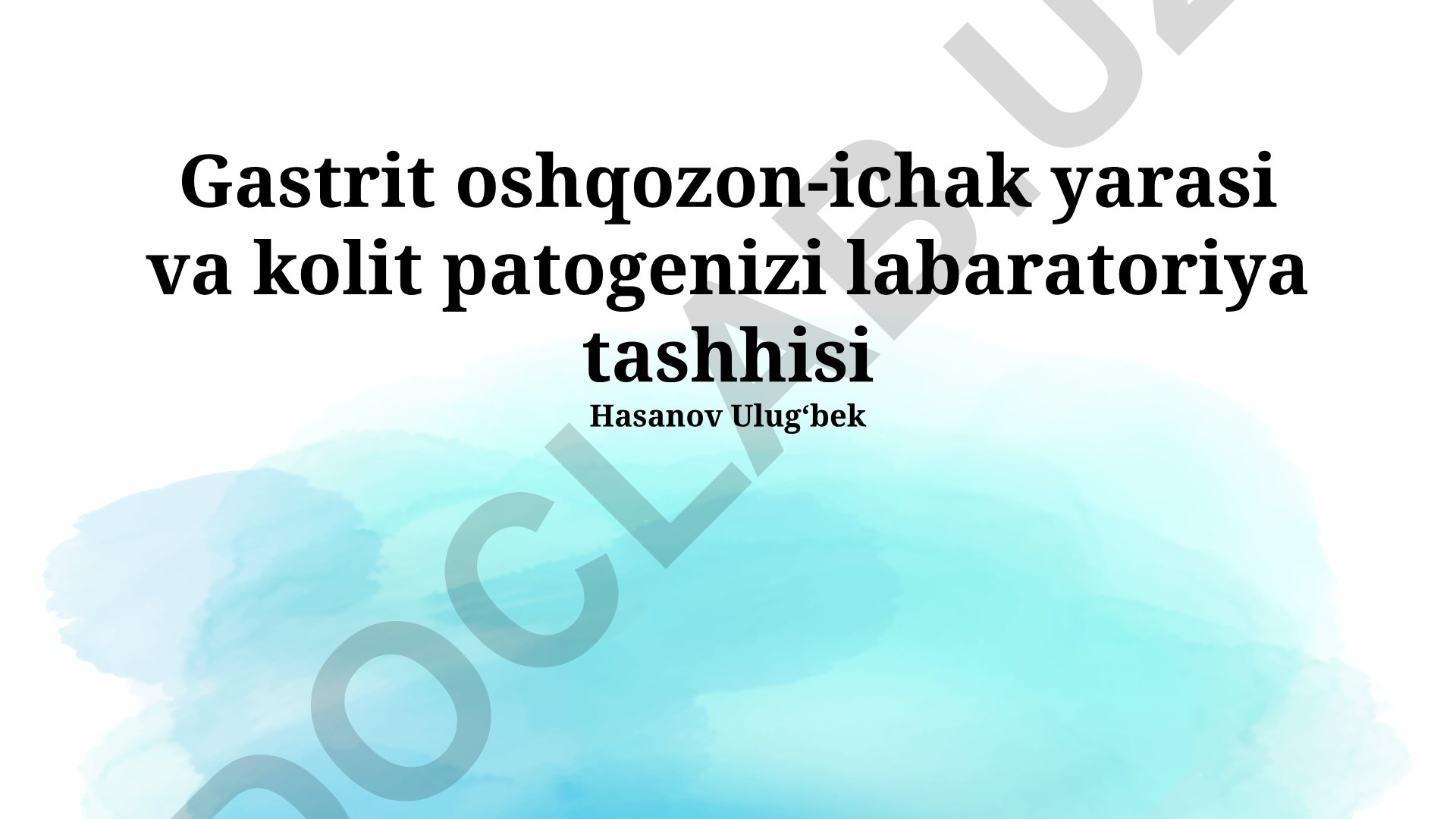 Gastrit, peptik yara va kolit patogenlarini laboratoriya diagnostikasi