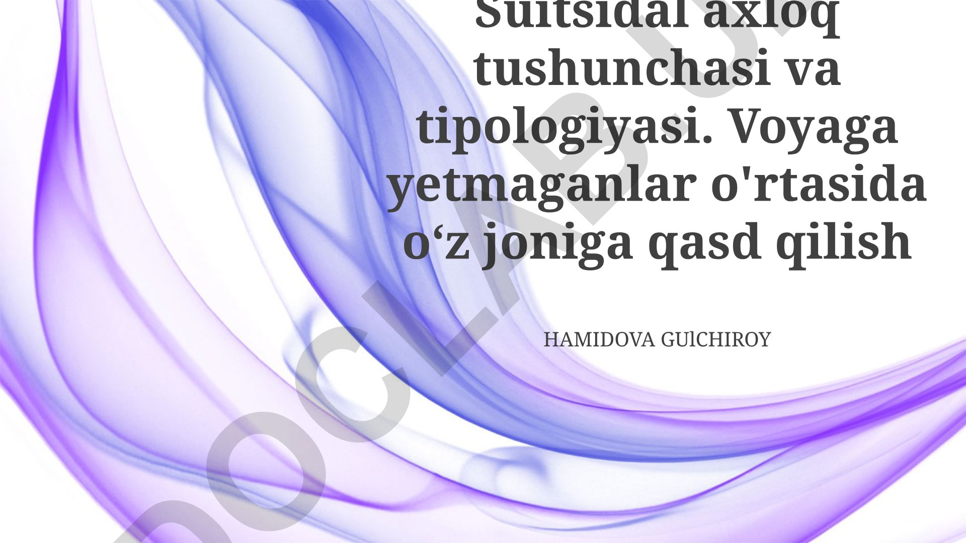 Voyaga yetmaganlar o'rtasida o'z joniga qasd qilishning sabablari va oldini olish strategiyalari