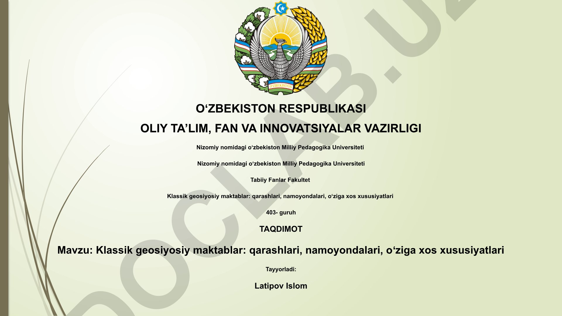 Klassik geosiyosiy maktablar: qarashlari, namoyondalari, oʻziga xos xususiyatlari