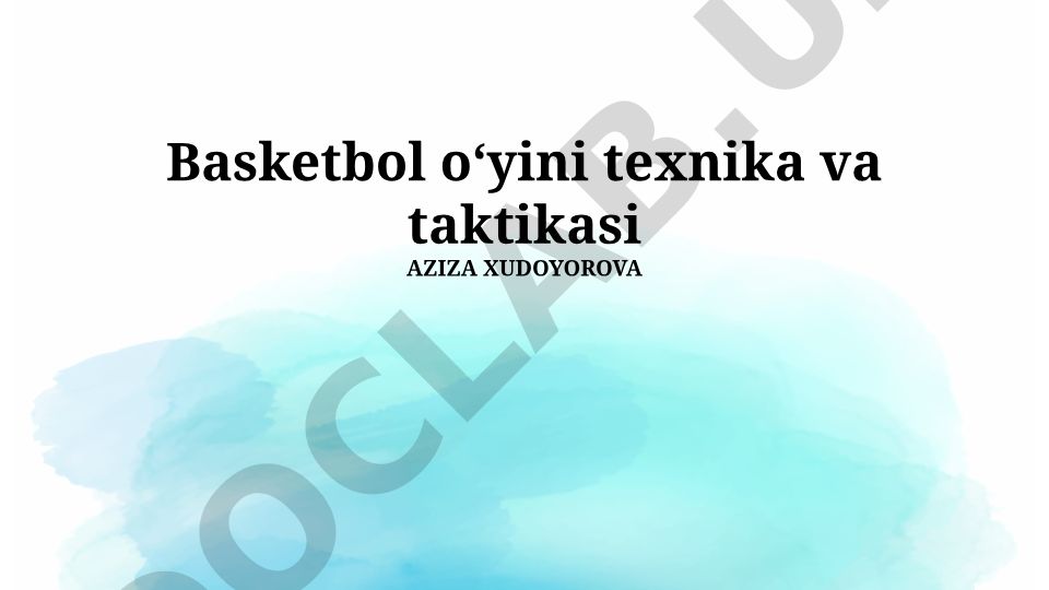 Basketbol oʻyini texnika va taktikasi