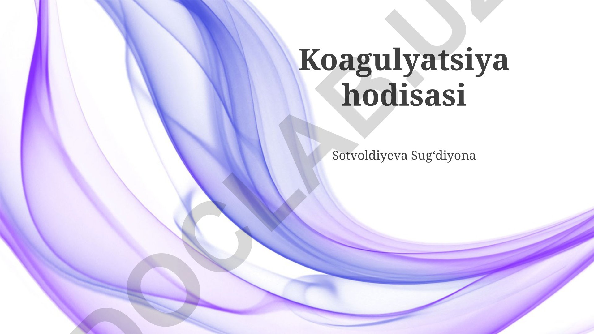 Koagulyatsiya jarayonini boshqarish va monitoringi