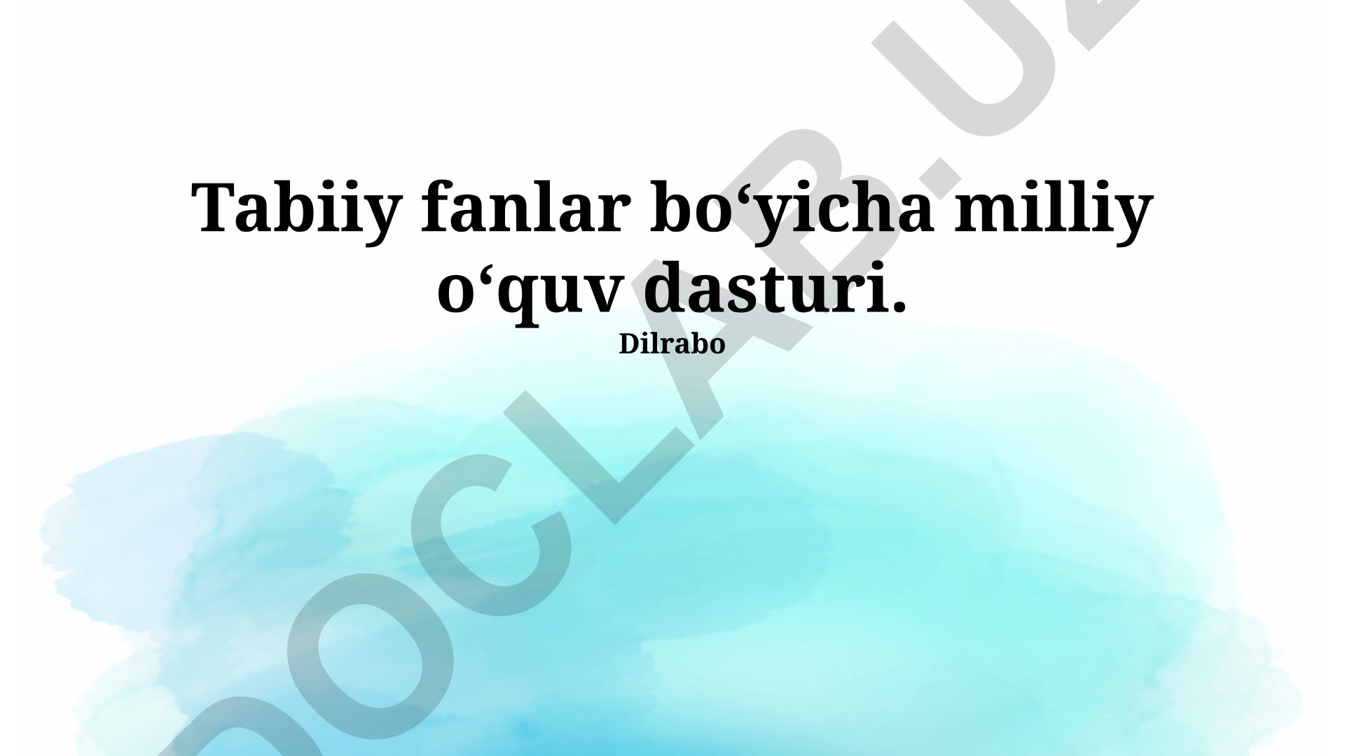Tabiiy fanlar bo'yicha milliy o'quv dasturi