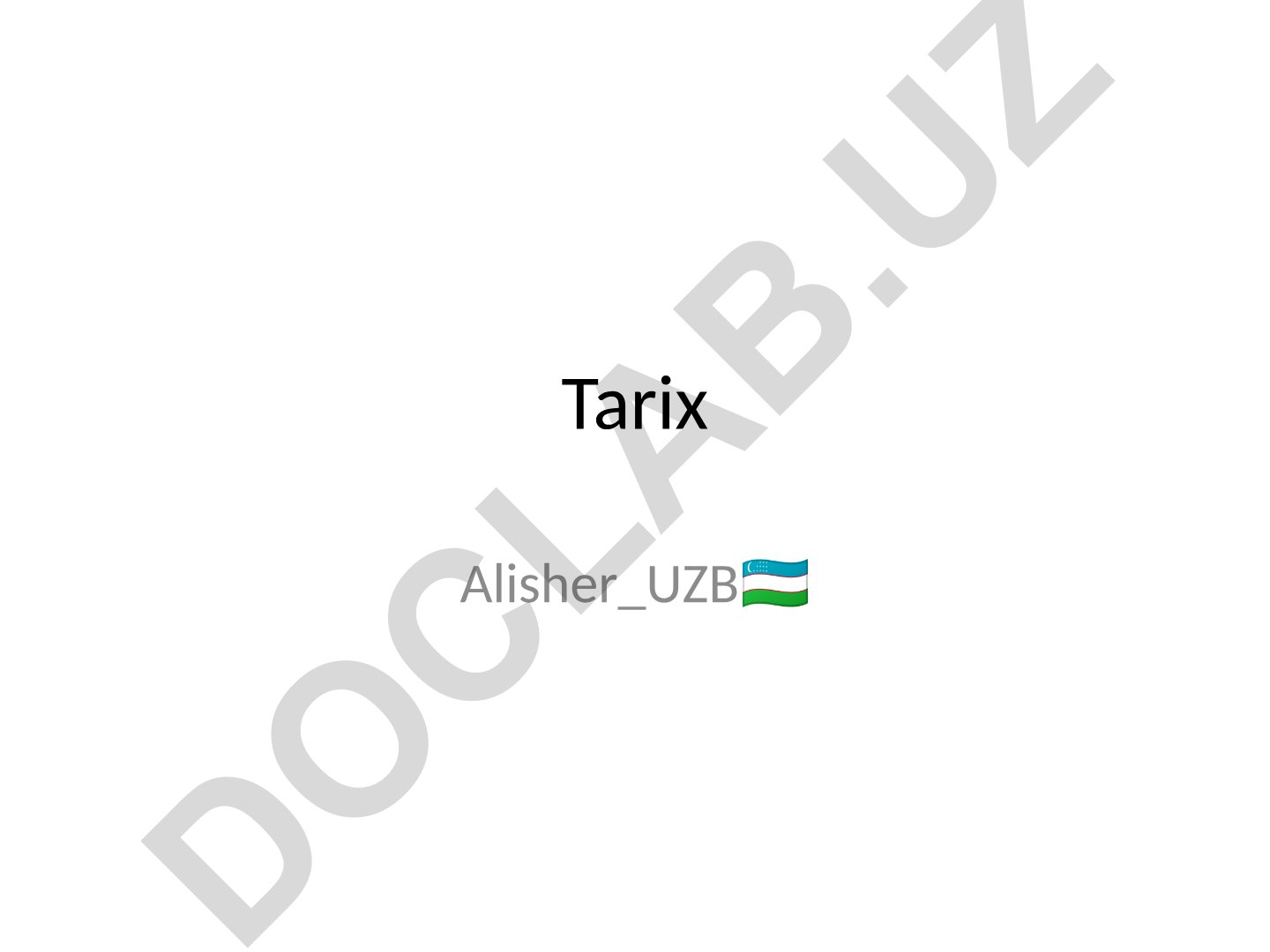 Tarix fanidan test va krossvord