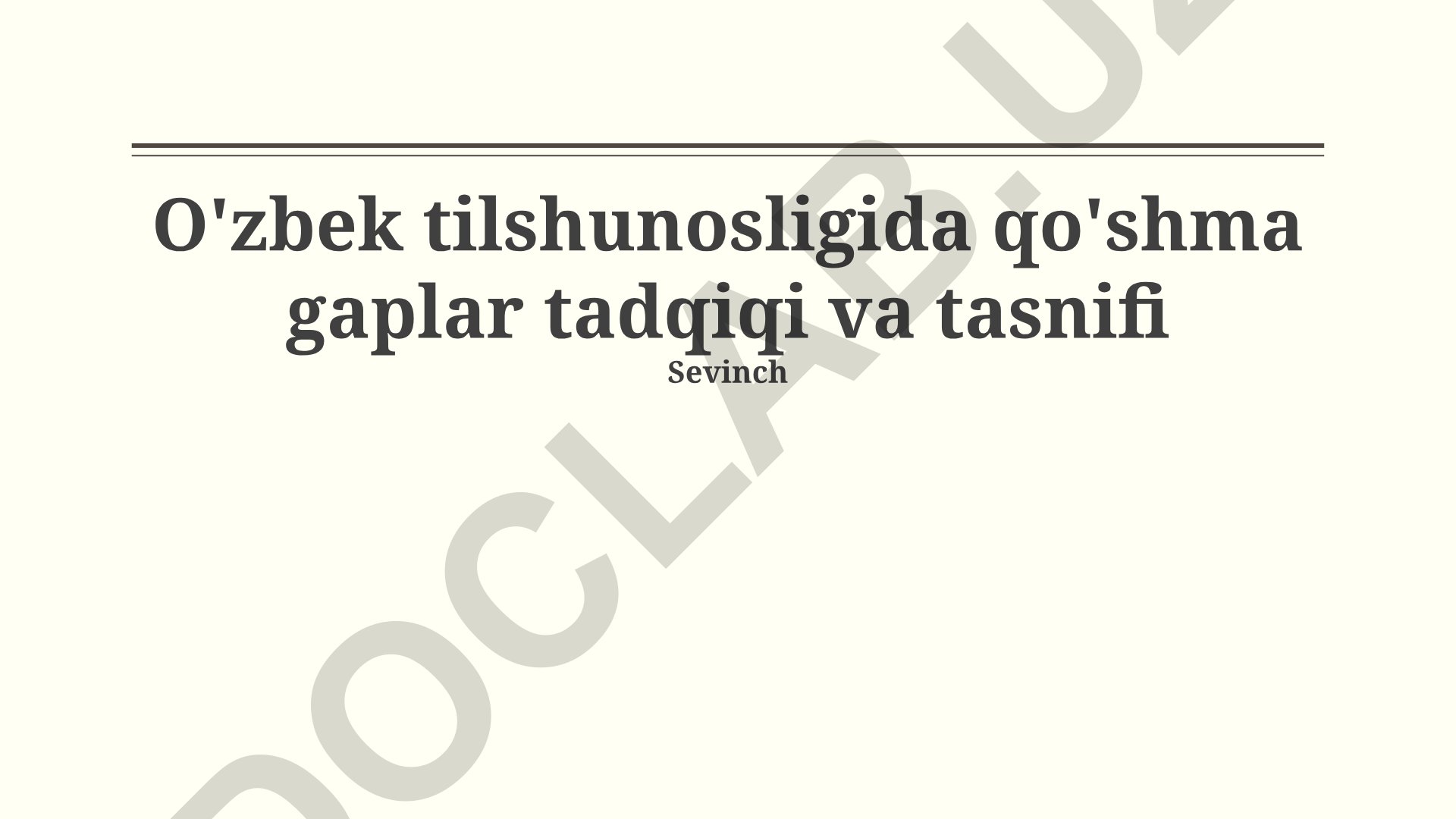 O'zbek tilshunosligida qo'shma gaplar tadqiqi va tasnifi