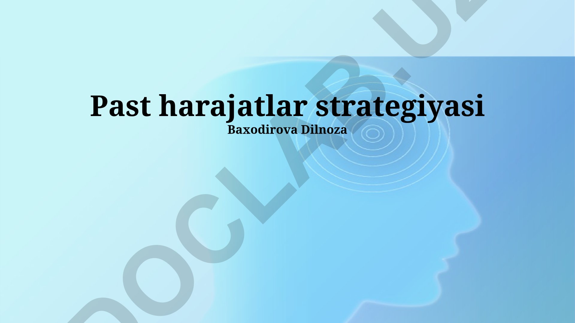 Past harajatlar strategiyasi