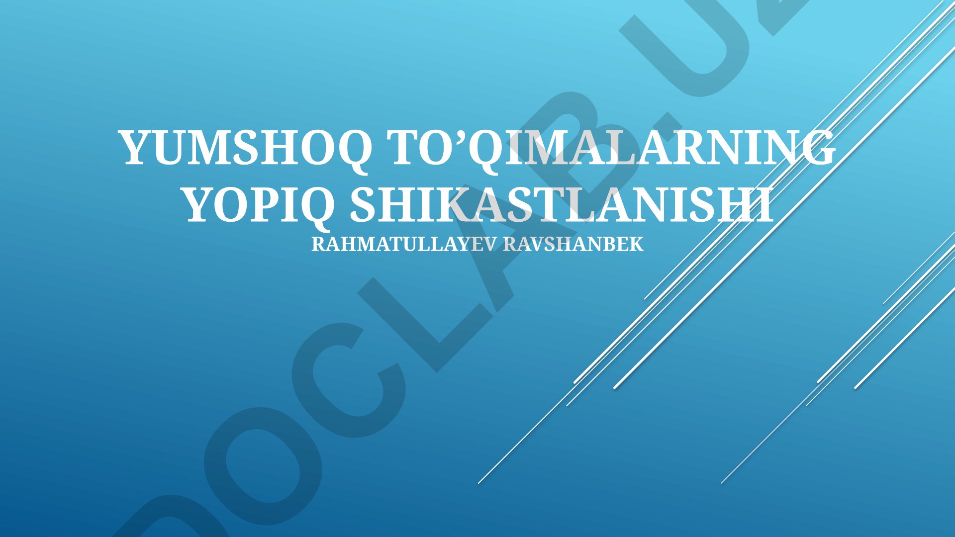 Yumshoq to'qimalarning yopiq shikastlanishlari