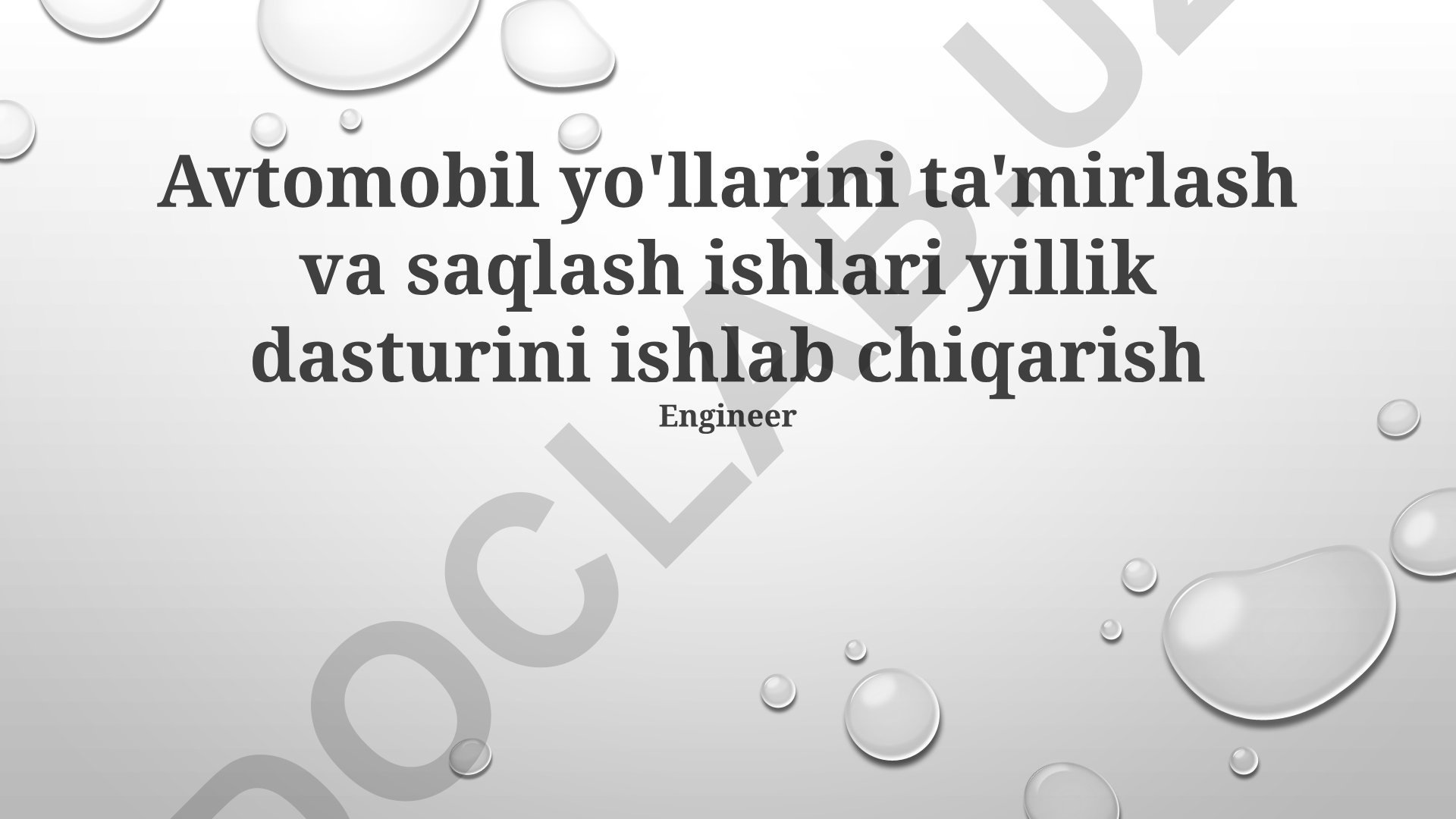 Avtomobil yo'llarini ta'mirlash va saqlash ishlari yillik dasturini ishlab chiqarish