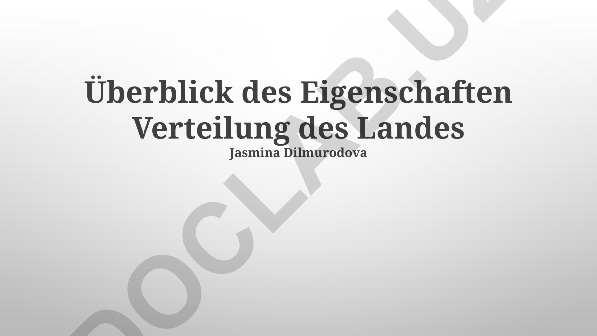 Deutschlandda yer taqsimoti va mulkchilik tuzilmalari
