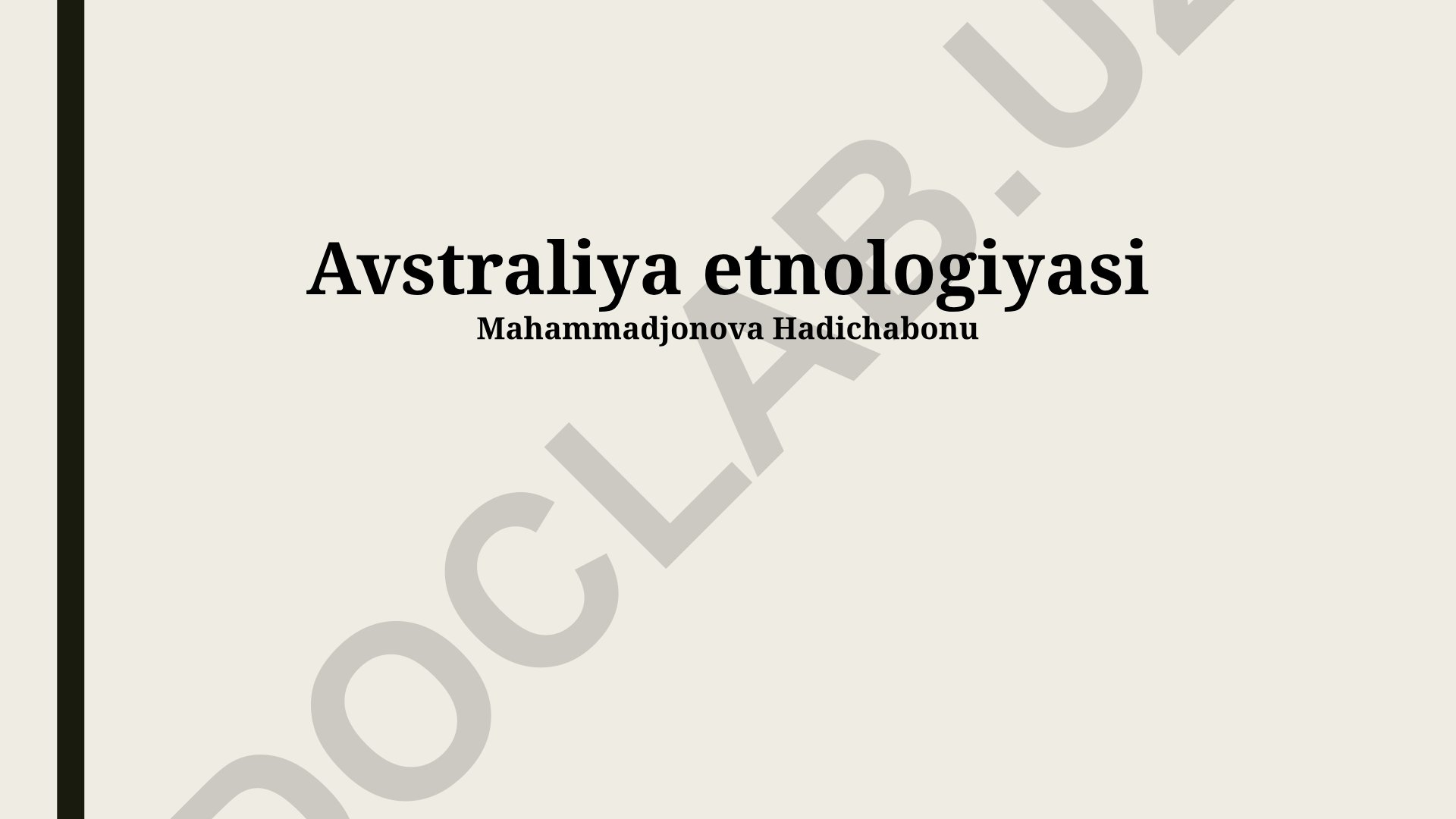 Avstraliya etnologiyasi va yerli xalqlarining madaniyati