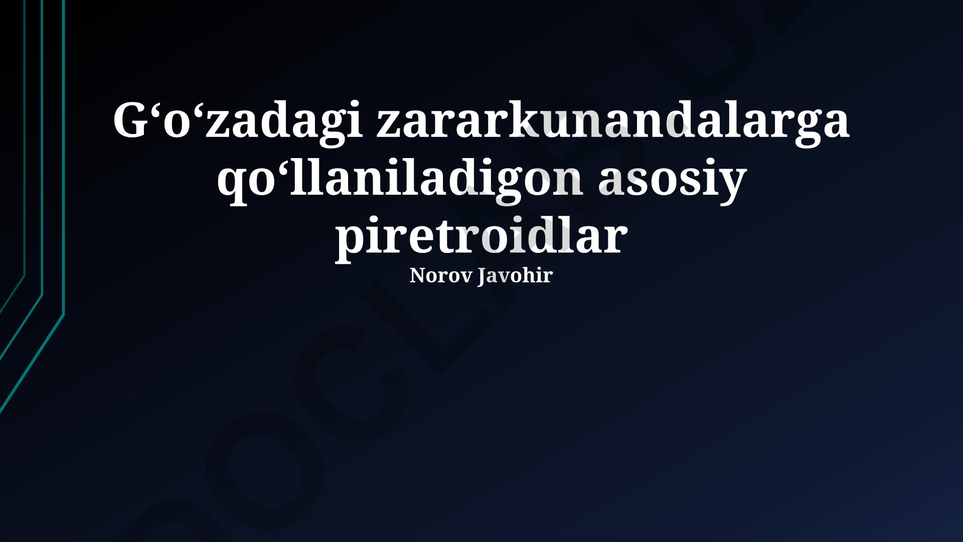 Gʻoʻzadagi zararkunandalarga qarshi piretroidlarning qoʻllanilishi