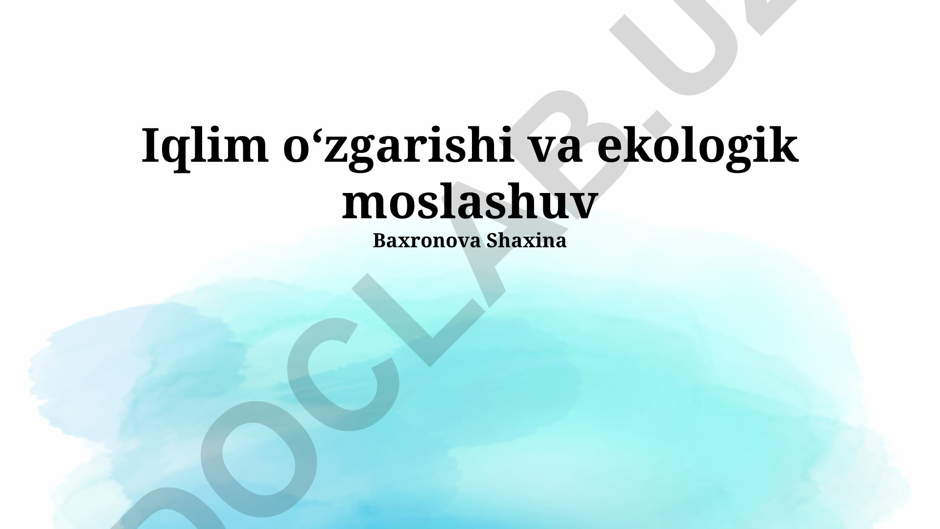 Iqlim o'zgarishi va ekologik moslashuv