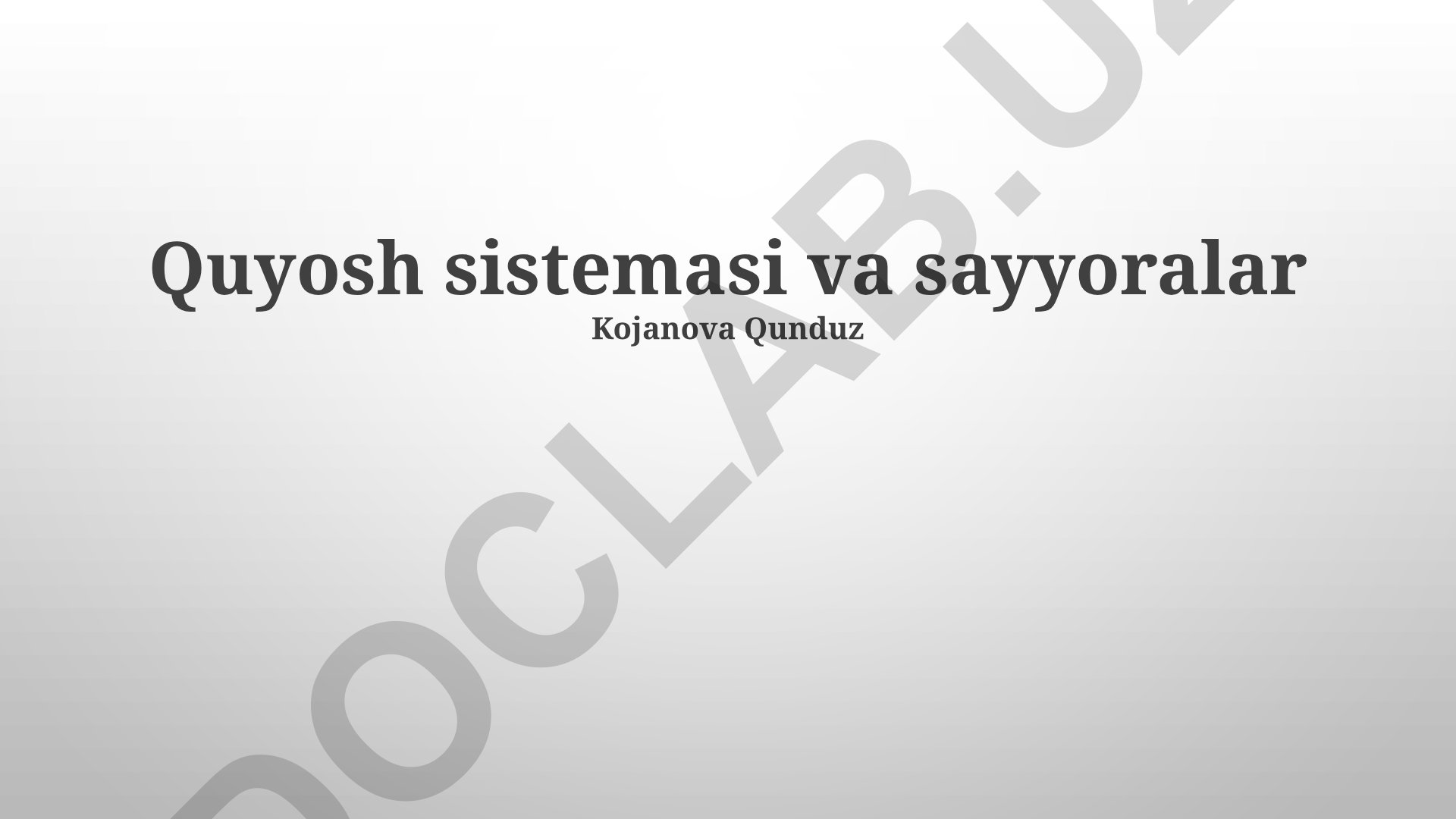 Quyosh sistemasi va sayyoralar