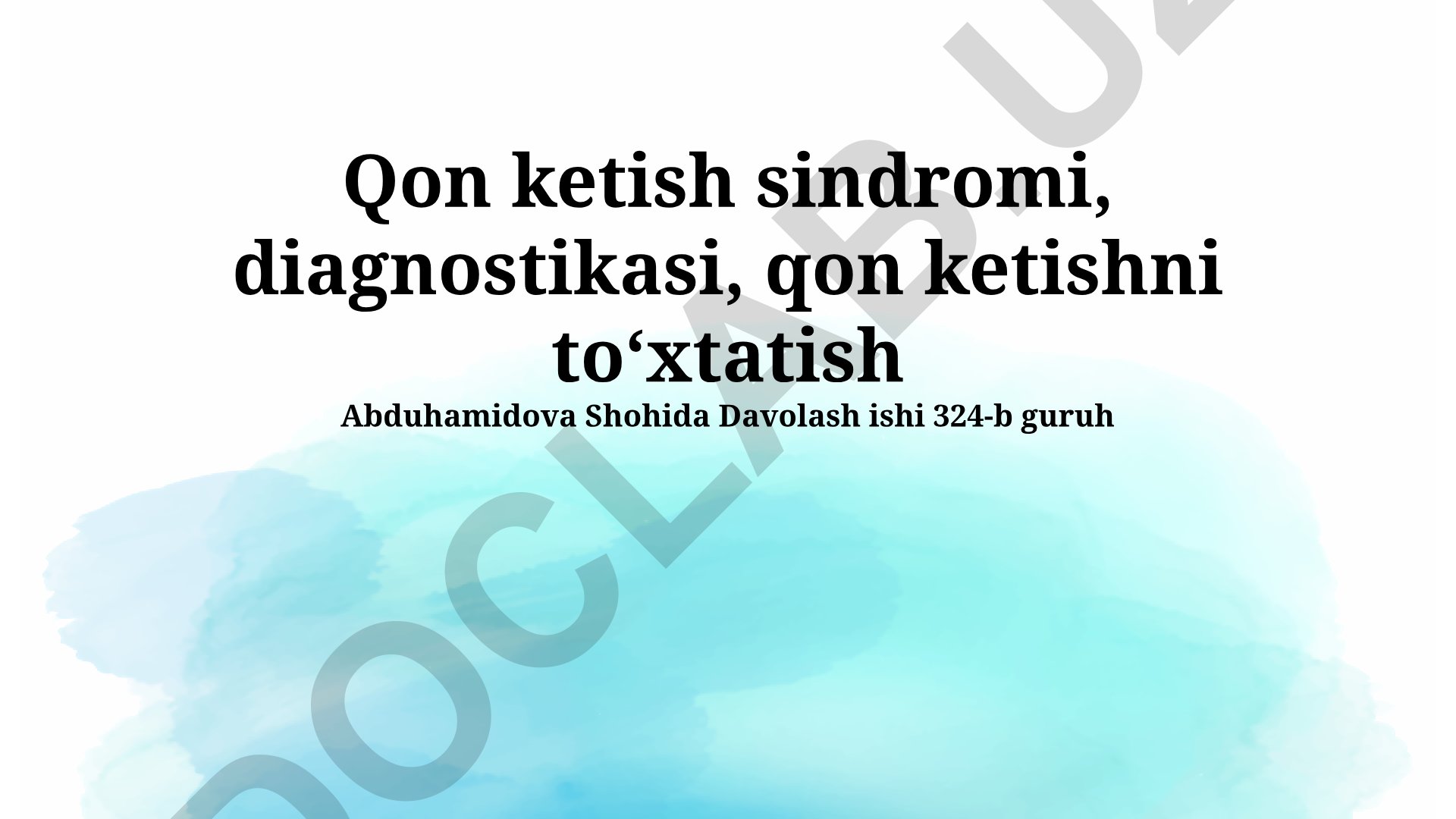 Gemorragik sindrom: ta'rif, diagnostika va davolash usullari
