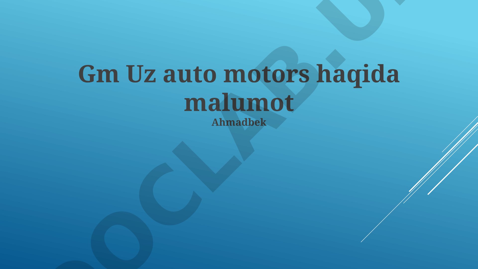 GM Uzbekistan avtomobil ishlab chiqarish haqida ma'lumot