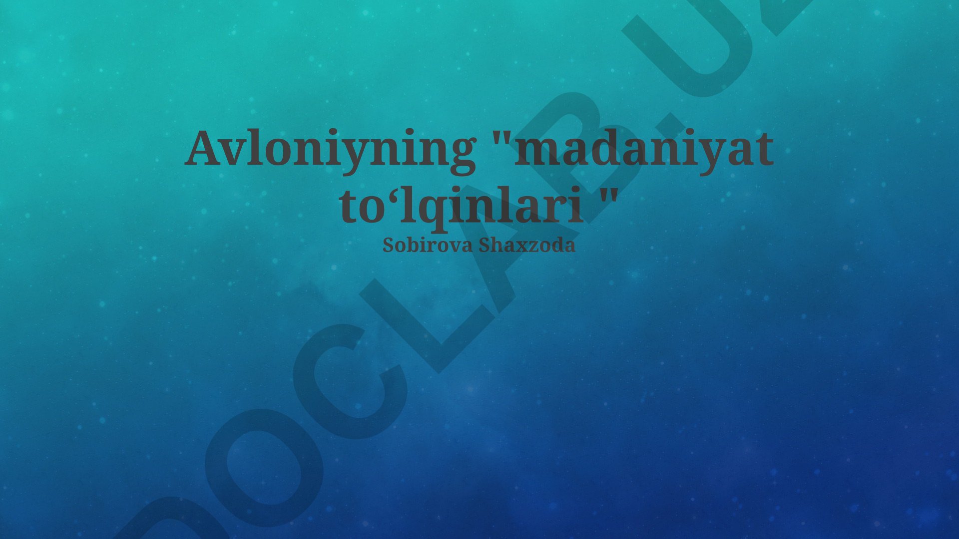 Avloniyning 'Madaniyat toʻlqinlari' asarining tahlili