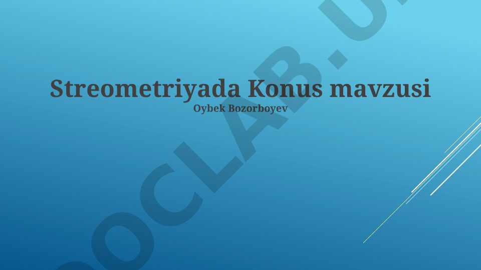 Streometriyada Konus