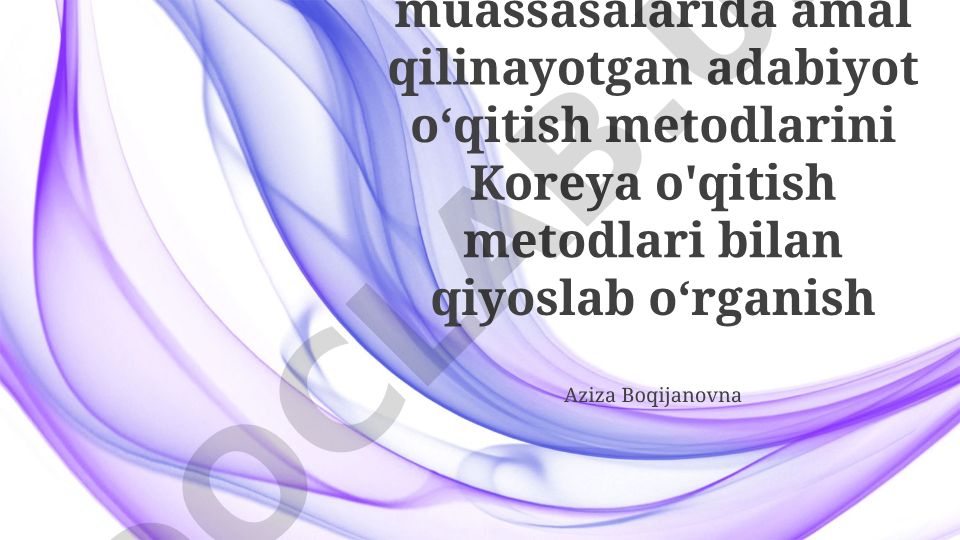 O'zbekiston va Koreya adabiyot o'qitish metodlarini qiyoslash